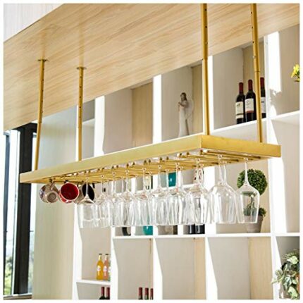 Stylish Simplicity Industrial Retro Stylish Simplicity Down Wine Rack Wrought Iron Metal Stylish Simplicity Home Living Room Display Goblet Glass