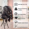 Round Compact Folding Breakfast Bar Stool Chair, Folding Bar Stool With Back Support And Footrest, With Padded Seat, For Kitchen Chair Dining Roo