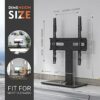 Universal TV Stand - Table Top TV Stand for 27-55 inch LCD LED TVs - 9 Level Height Adjustable TV Base Stand with Tempered Glass Base & Wire Mana