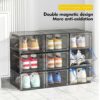 ARSTPEOE Shoe Box,9 pcs Shoe Storage Boxes Clear Plastic Stackable, Shoe Organizer Containers with Lids for Women/Men