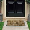 Coco & Coir Door Mat Indoor/Outdoor | 100% Natural Coir Weather Resistant Eco-friendly Entrance Mat (Shortbread)