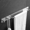 VERDDE Self-Adhesive Brushed Finish Stainless Steel Towel Bar Rack with Hook Bathroom Hand Bath Towel Holder Storage Organizer/D