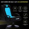 BraZen Stag 2.1 Bluetooth Ergonomic Video Pedestal Rocker Surround Sound Gaming Chairs for Kids with Speaker Subwoofer and Pedestal base - Blue