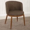 WALNUT Dining Room Chairs Nordic Style Dining Table With Chairs Set Furniture Cotton Linen Solid Wood Hotel Kitchen Restaurant Stool (Color : Bro