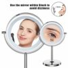 Benbilry LED Lighted Makeup Mirror - 7 Inch 1x/10x Magnifying Mirror Touch Control, Double Sided Magnified Vanity Mirror With Stand, Battery Oper