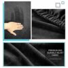 Caijin Sofa Seat Cushion Cover,Soft Velvet Fabric Couch Cushion Slipcover,Stretch Velvet Fabric Elastic Bottom（Black, 3 Seater）