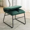 Warmiehomy Dining Chairs Set of 2,Foldable Velvet Chair Upholstered Chair with Black Metal Legs&Soft Backrest Reception Chair Padded Seat for Liv