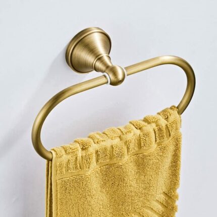 HIGOH Towel Racks, Bath Towel Holder,Bathroom Hand Towel,Hand Towel Holder,Towel,Brass Wall Mounted Ellipse Kitchen Bathroom Towel Holder,Metal V