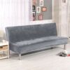 Velvet Plush Armless Sofa Slipcover,3 Seater Winter Thicker Stretch Sofa Bed Covers Furniture Protector Solid color Anti-slip Stretch Couch Cover