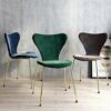 dining chair Kitchen Dining Room Furniture Chairs Dining Chairs Set Of 2 With Metal Legs Velvet Seat And Backrests Kitchen Living Room Lounge Cha