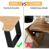 WOWOO 7" Squatting Toilet Stool, Bathroom Poop Stool for Adults, Wooden with Metal Potty Stool Anti-Slip, Brown and Black
