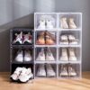Attelite Drop Front Shoe Box,Set of 6,Stackable Plastic Shoe Box with Clear Door, As Shoe Storage Box and Clear Shoe Box,For Display Sneakers,Eas