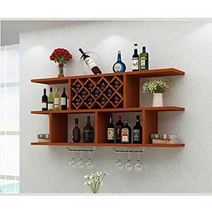 SUCHETA Wine Rack Wall Mounted Wine Racks, Solid Wood Wine Cabinet, Modern And Simple Wall Hanging Red Wine Shelf, Restaurant Shelf, Stylish Crea