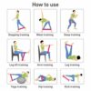 DOACT Resistance Hip Band for Women and Men, Non-Slip Elastic Pilates Exercise Band Set for Legs and Glutes Strength, Squat Booty Builder in Gym