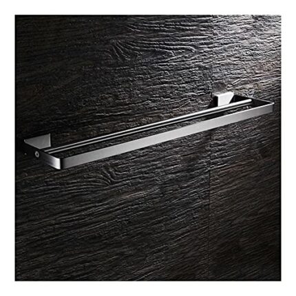 HIGOH Towel Rack Towel Bar Wall-Mounted Towel Bar, Stainless Steel Towel Rack Bathroom Towel Holders, Double Rails Bath Storage Shelf Bathroom Ac