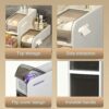 Bathroom Floor Cabinet Storage, Slim Toilet Paper Storage Cabinet with Clear Drawers and Casters, Large Capacity Narrow Vertical Dresser Tower fo