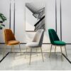 dining chair Kitchen Dining Room Furniture Chairs Simple Design Velvet Dining Chair With Backrest Sturdy Metal Legs For Office Lounge Dining Kitc