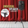 Universal Speaker Stand Mount Holder - Heavy Duty Rubber Capped Tripod w/Adjustable Height from 59.1” to 82.7” Locking Safety PIN & 35mm Compatib
