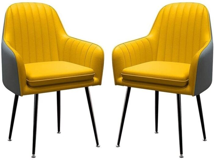 dining chair Kitchen Dining Chairs Set Office Business Chairs, Kitchen Side Modern Leather Dining Chair Armchair Anti-Slip Foot Pad Adjustable De