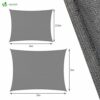 VOUNOT Sun Shade Sail Rectangle 5m x 3m with Fixing Kit, 95% UV Block Breathable HDPE Awning, Sunscreen Canopy for Outdoor Garden Patio Lawn, Gre