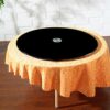 CHEWYNP Table Turntable Tempered Glass Black Glass Turntable (10mm Thick) Conjoined Disk Rotating Table