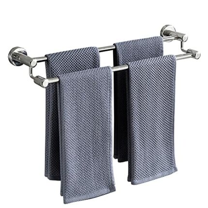 HIGOH Towel Rack Bathroom Lengthen Towel Storage Rack Towel Bar,Wall Mounted Double Towel Rod for Toilet Hardware and Kitchen,Stainless Steel Pol
