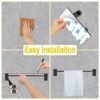 Towel Rail No Drilling, Guest Towel Rack Self-Adhesive, Brushed Stainless Steel Towel Rail Wall Mounted, Bathroom Towel Rail Extendable 15.75-29.