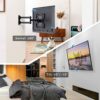 PERLESMITH TV Wall Mount for 13-42 Inch Flat or Curved TVs & Monitors, Full Motion TV Wall Mount with Articulating Arms Swivel Tilt Extends, Corn