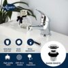 Basin Mixer Tap with Pop Up Waste, BATHWEST Classic Brass Chrome Monobloc Bathroom Sink Taps with Sink Plug, Single Lever Morden Basin Taps with