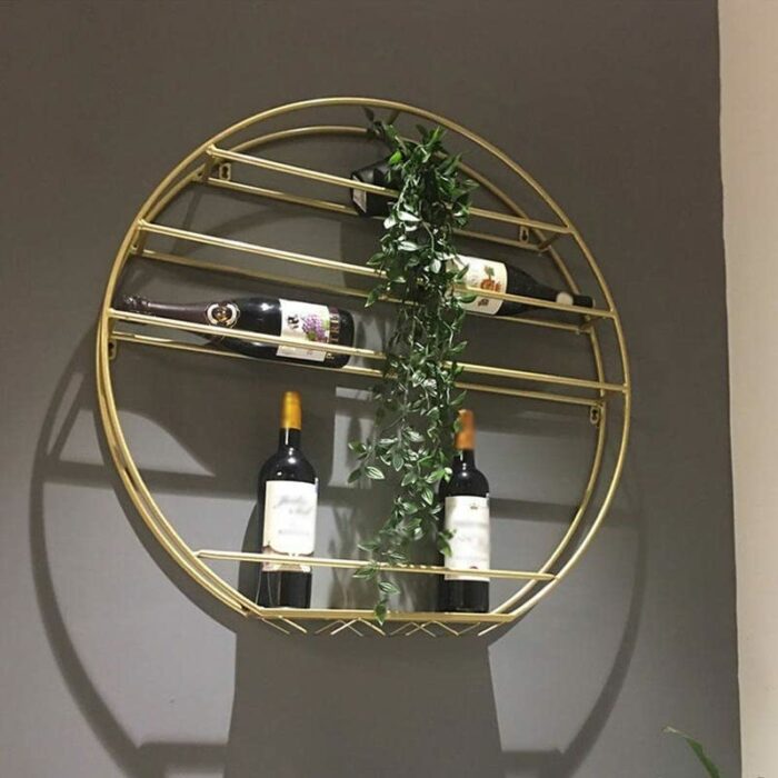 LHLLHL Wall-mounted Wine Rack European-style Wrought Iron Glass Cabinet Restaurant Display Cabinet Bar Storage Rack