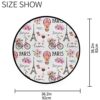 Aslsiy Eiffel Tower Air Balloon Doormat Pink Blossom Flowers Bicycle Wine Macaroons Round Floor Mat Washable Non-Slip Indoor Outdoor Area Rug for