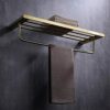 bathroom towel rack 304 Stainless Steel Towel Bar Brushed Gold Towel Rails Heavy Duty Towel Holder Wall Mounted Towel Storage Rack for Bathroom,