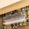 OUSIKA Wine Racks,Wine Glass Rack Cabinet Holder - Wall Bottle Glass Shelf Ceiling, Wine Cabinet Barniture, Wine Storage Display Décor