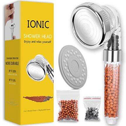 Magichome Ionic Shower Head Handheld High Pressure Water Saving 3 Modes Adjustable Filter Showerhead for Hard Water Low Water Pressure Contains A