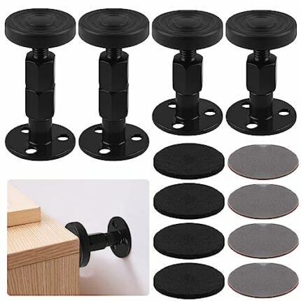 YOYIAG Adjustable Threaded Bed Frame Stoppers 4 Pcs Black Threaded Bed Frame Anti-Shake Tool Adjustable Threaded Bed Frame Stoppers Bed Support S