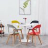 dining chair Kitchen Dining Room Furniture Chairs Dining Chairs Modern Simple PP Plastic Back Chair Beech Legs Leisure Chair Kitchen Living Room
