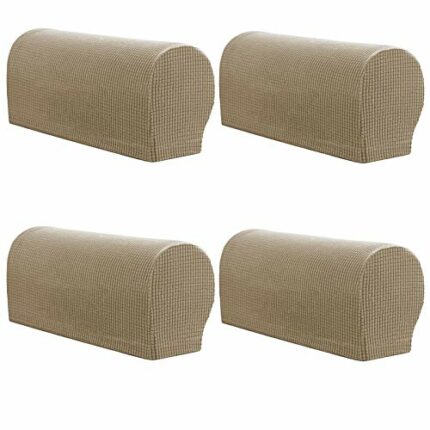ESRISE Armrest Chair Covers, Set of 4 Stretch Armchair Couch Arm Rest Cover Anti-Slip Spandex Polyester Sofa Chair Arm Caps Slipcovers for Furnit