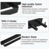 AFASOES Towel Rail, Towel Bars Black Towel Holder Wall Mounted Towel Rack Space Aluminum Towel Robe Hook Towel Hook Hand Towel Holder Towel Rack