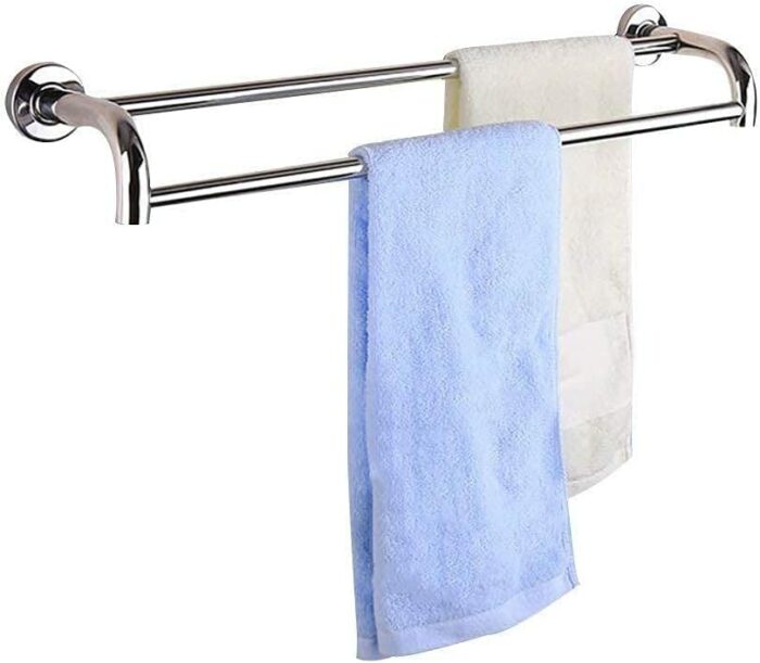 Towel Bar 304 Stainless Steel Double Lever Towel Rack Towel Bracket Towel Rail Wall Hanging Towel Holder for Bathroom Balcony Kitchen Punching 5