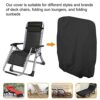 2 Pack Folding Reclining Chair Cover with Storage Bag & Drawstring, Heavy Duty Oxford Weatherproof Zero Gravity Chairs Cover Dustproof Anti-UV Su