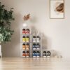 AZ Shi Kong Shoe Storage Box, 8 Packs Clear Plastic Shoe Boxes Stackable, Shoe Organizer with Magnetic Door, Shoe Containers and Sneaker Storage