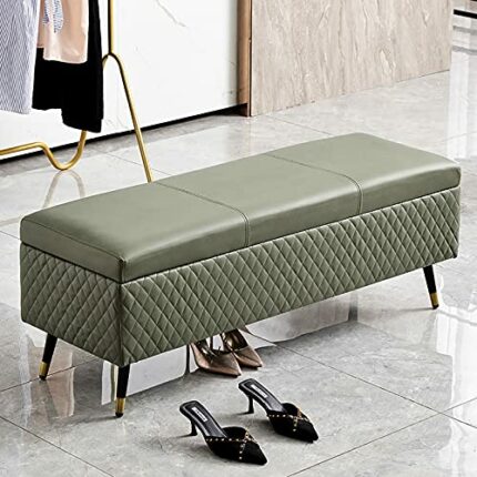 shoe storage bench ottoman Storage Benches storage Ottoman bench, Faux Leather storage Organizer Box Bench Seat,Modern Home Living Room Entryway