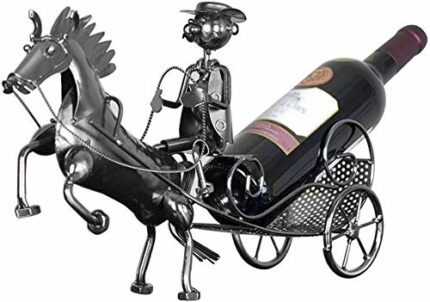 PIBM Stylish Simplicity Wine Racks Free Standing Metal Decorative,Modern and Simple Carriage Stainless Steel Craft,Creative Home Craft Display De