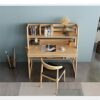 ZCMEB Furniture Sets Solid Wood Tables And Chairs Sets Study Tables And Bookshelves Furniture Sets Student Study Table Sets (Color : Argento, Siz