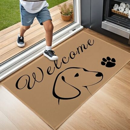Giidlery Dog Welcome Doormat - Cute Dog Floor Mat with Non-Slip Backing - Indoor Outdoor Welcome Door Mat for Entryway, Hall, Porch, Rug Gifts fo