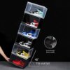 WANSEASY Drop Front Shoe Box,Set of 6,Stackable Plastic Shoe Box with Clear Door, As Shoe Storage Box and Clear Shoe Box,For Display Sneakers,Fit