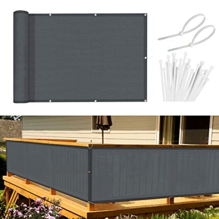 Sunnylaxx Balcony Privacy Screen 90x600 cm Fence Screen for Balcony and Patio, Balcony Cover, HDPE(185g/㎡) UV Protection Wind Protection, with Ro