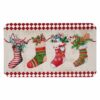 ASPMIZ Christmas Door Mat Outdoor, Christmas Stockings Area Rug Doormat Non Slip, Winter Absorbent Doormat Indoor Entrance, Low-Profile Door Rugs