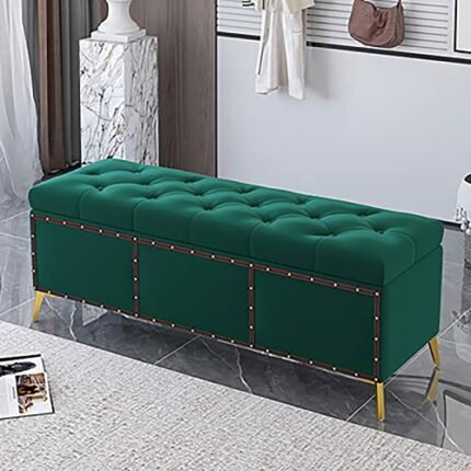 Velvet Storage Bench,Premium Storage Bench Bedroom Bench,Comfy Upholstered Bench with Storage,Modern Storage Benchs End of Bed Bench Storage Trun