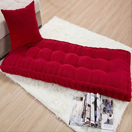 ASDF Garden Furniture Pad, Outdoor/indoor Water Thicken 2 Seater Bench And Patio Furniture Pad Cushion 40x110cm red-3